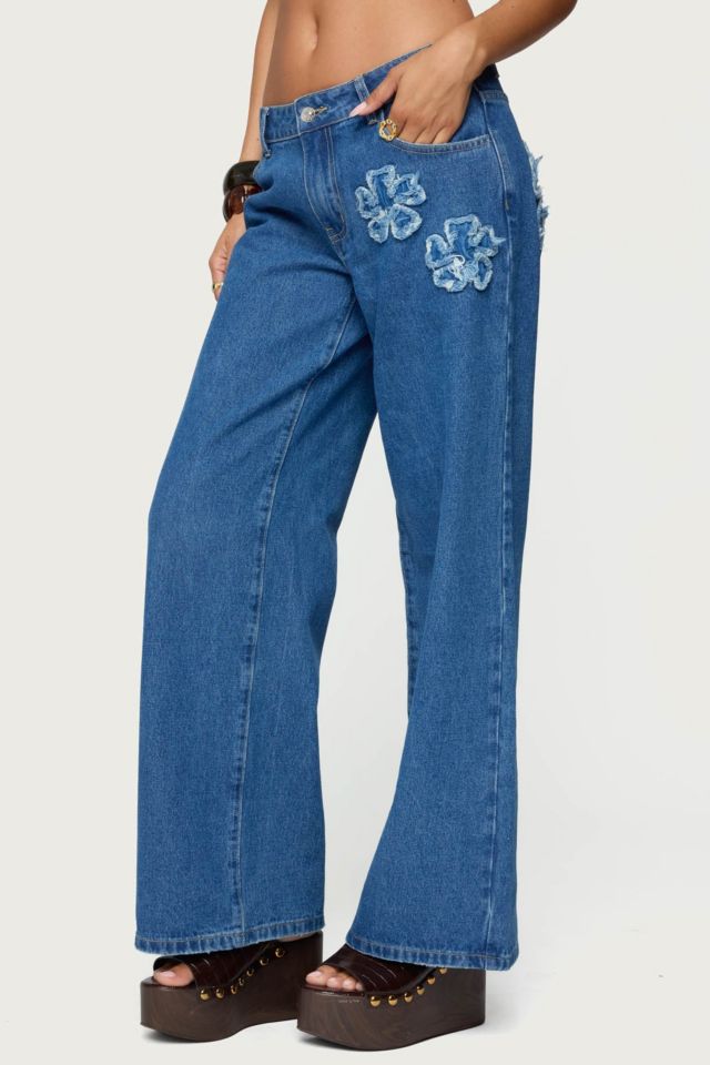 Edikted Flower Patch Low Rise Jeans #2