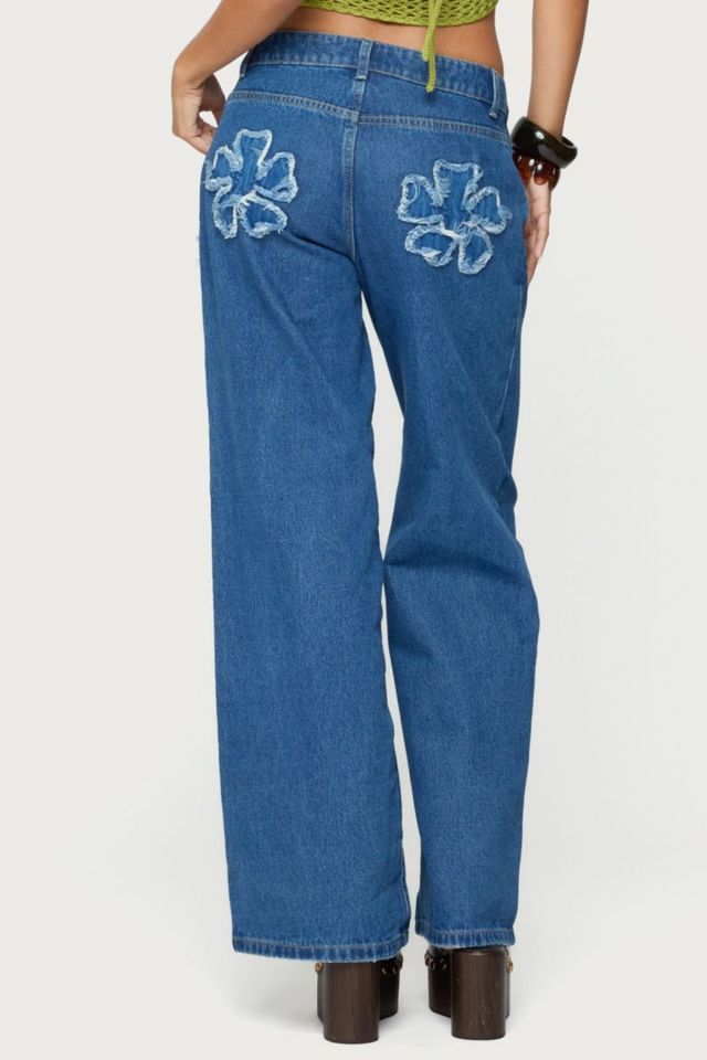 Edikted Flower Patch Low Rise Jeans #3