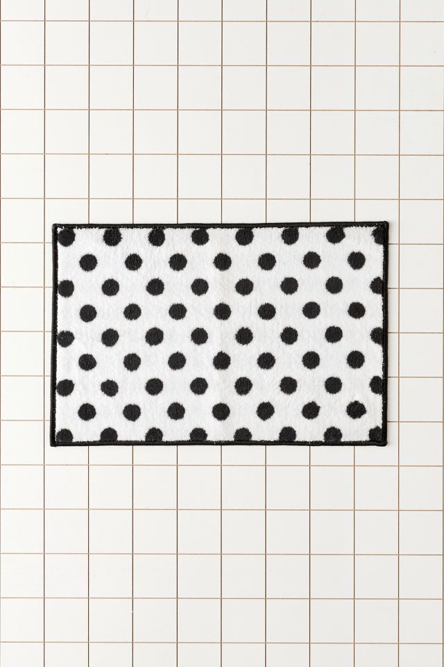 Polka Dot Plush Printed Bath Mat #1