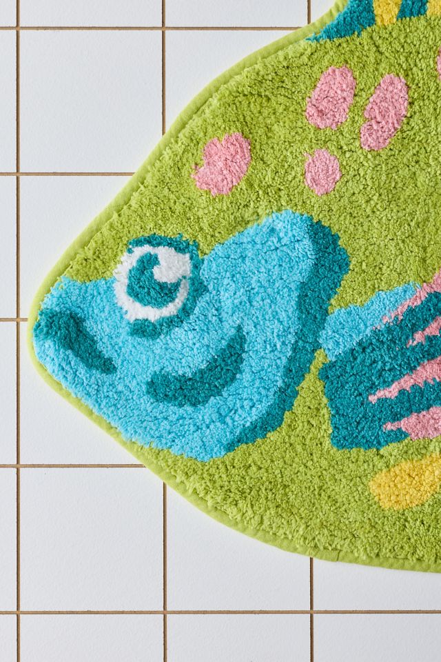Gone Fishin’ Fish Shaped Tufted Bath Mat #3