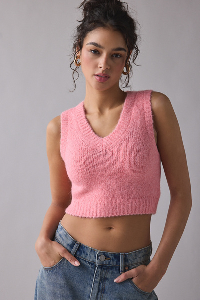 BDG Dealer V-Neck Cropped Sweater Vest