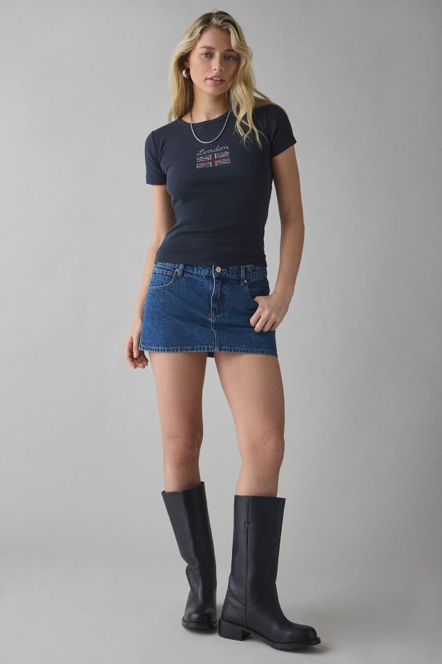 London Union Jack Flag Rhinestone Graphic Baby Tee #2