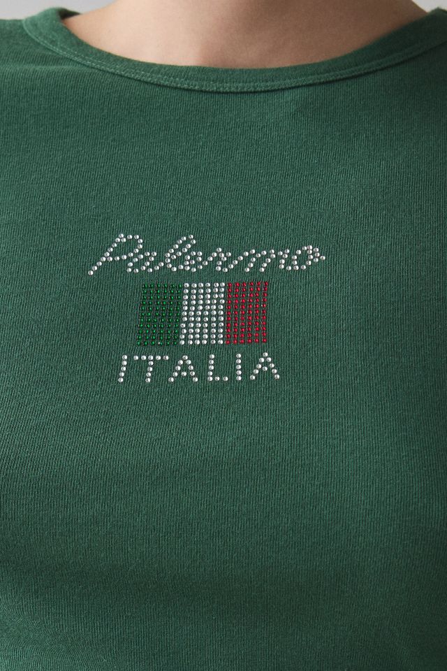 Palermo Italian Flag Rhinestone Graphic Baby Tee #2