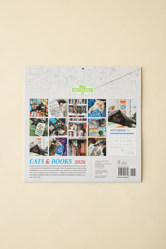 Cats & Books 2026 Wall Calendar #1