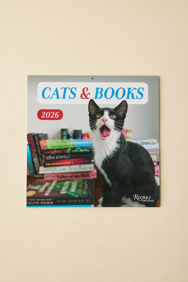 Cats & Books 2026 Wall Calendar