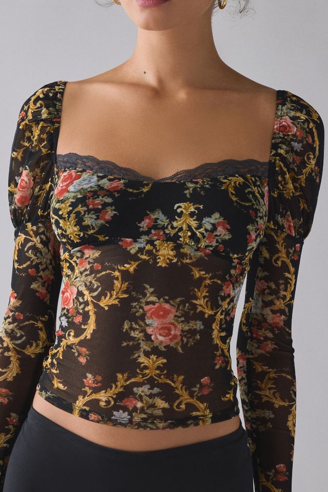 Kimchi Blue In The Dark Sheer Mesh Long Sleeve Top #1