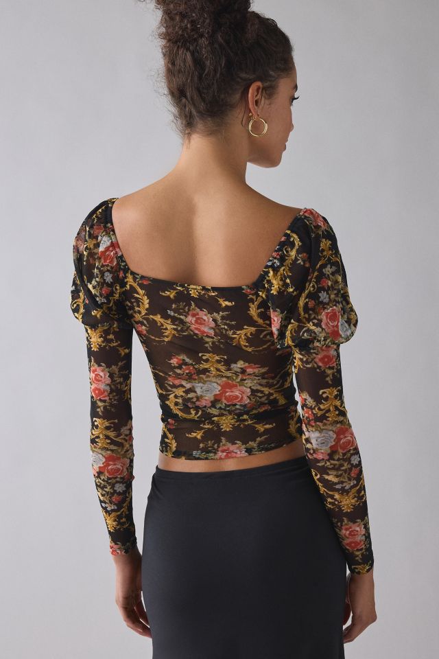 Kimchi Blue In The Dark Sheer Mesh Long Sleeve Top #3