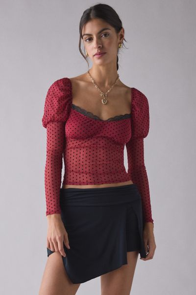 Kimchi Blue In The Dark Sheer Mesh Long Sleeve Top
