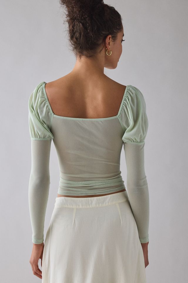 Kimchi Blue In The Dark Sheer Mesh Long Sleeve Top #3