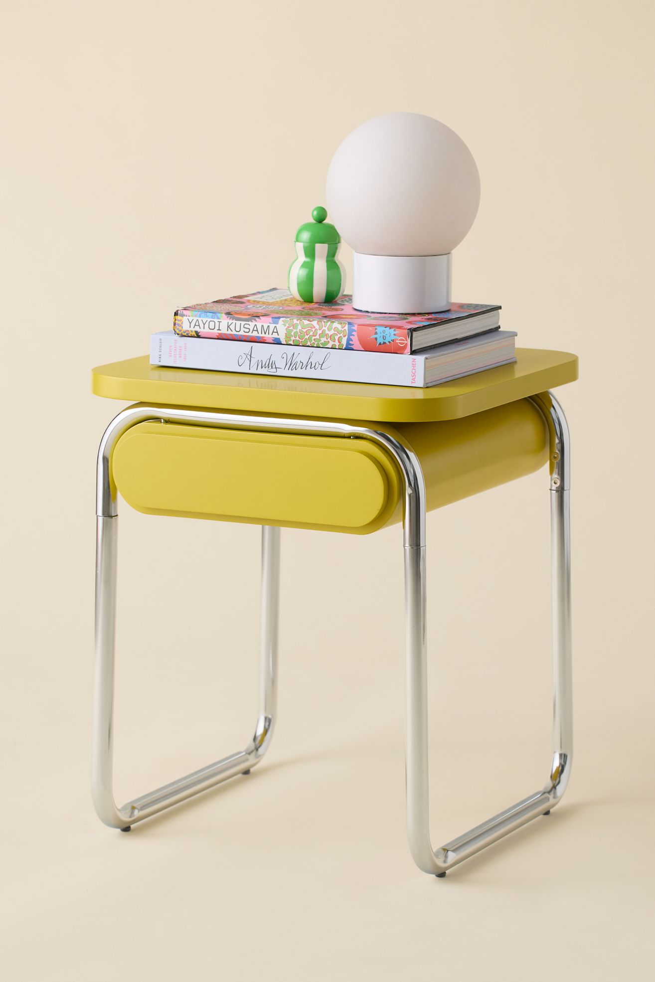 Boden Chrome Storage Nightstand - Yellow, ONE SIZE