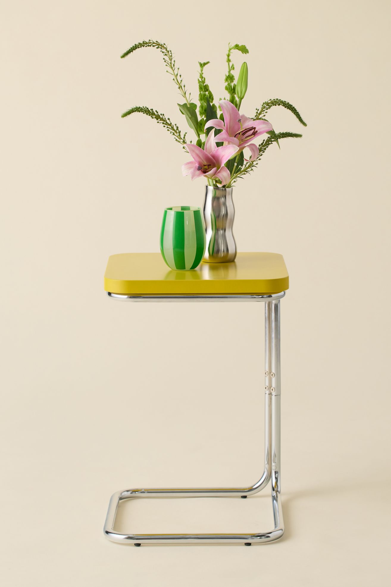 Boden Chrome C-Side Table - Yellow, ONE SIZE