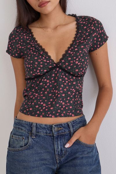 Haut court à manches courtes plongeantes Asani Motel