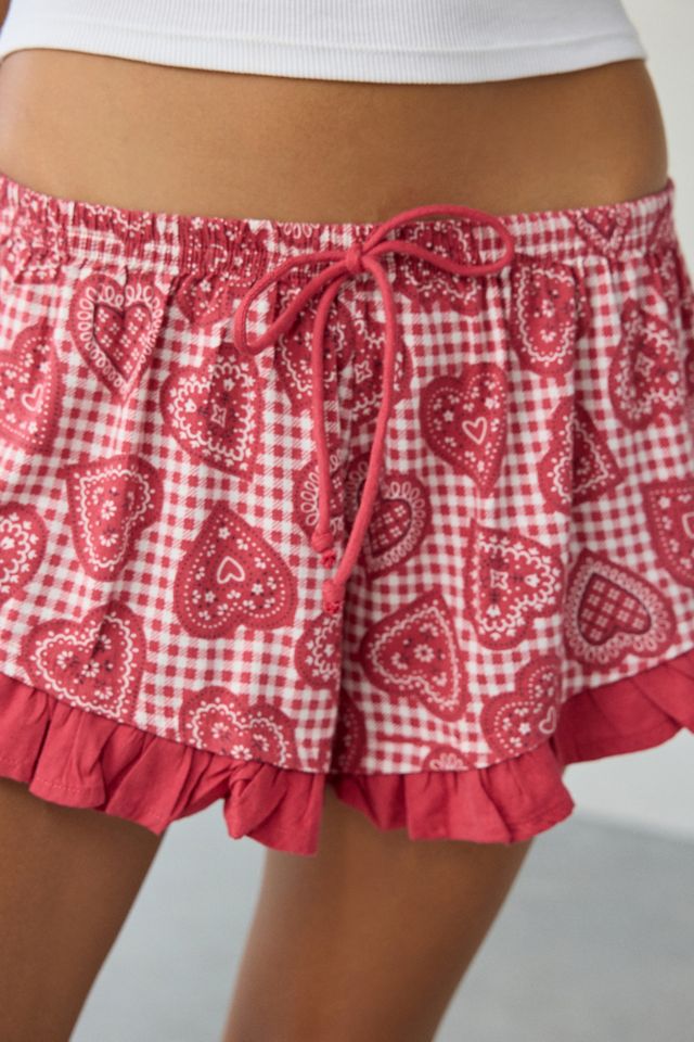 Out From Under Eat Your Heart Out Ruffle Pajama Shorts #1
