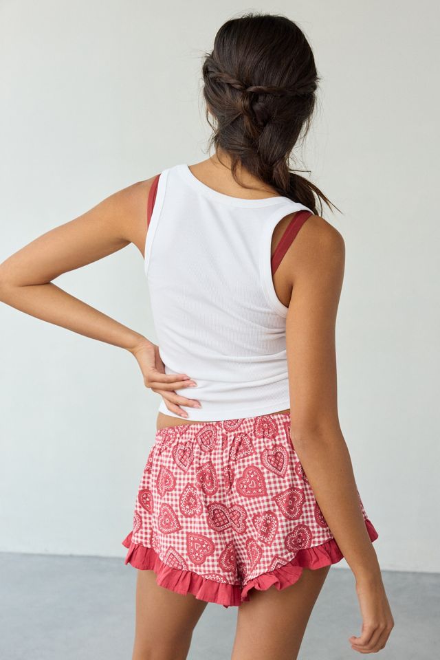 Out From Under Eat Your Heart Out Ruffle Pajama Shorts #2