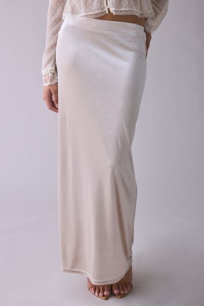 Glamorous Velvet Low-Rise Slip Maxi Skirt