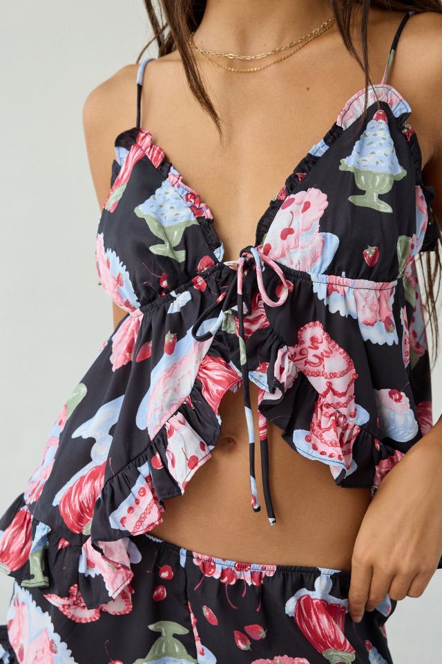 Out From Under Daydream Satin Flyaway Cami + Micro Short PJ Set #4