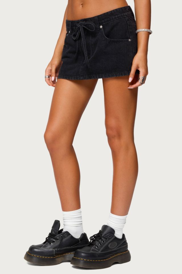 Edikted Ziggie Tie Front Denim Mini Skort #2