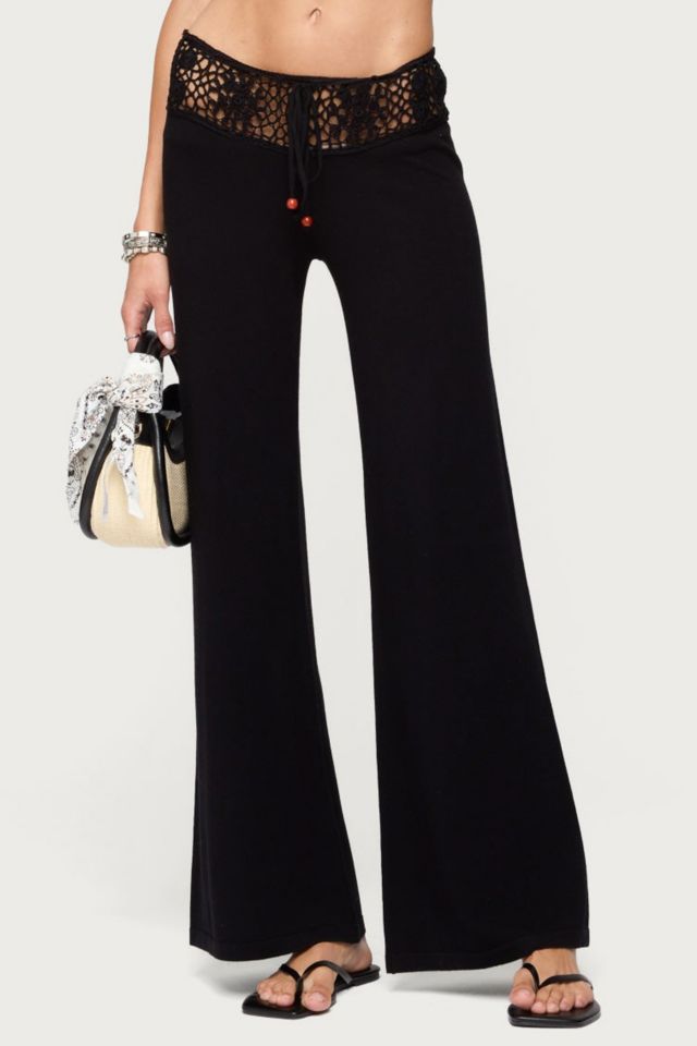 Edikted Kirsty Crochet Waist Knit Pants #3