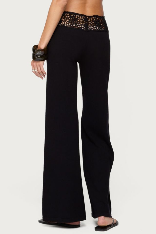 Edikted Kirsty Crochet Waist Knit Pants #4