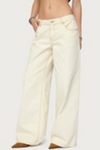 Edikted Contrast Stitch Low Rise Wide Leg Jeans