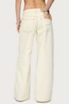 Edikted Contrast Stitch Low Rise Wide Leg Jeans