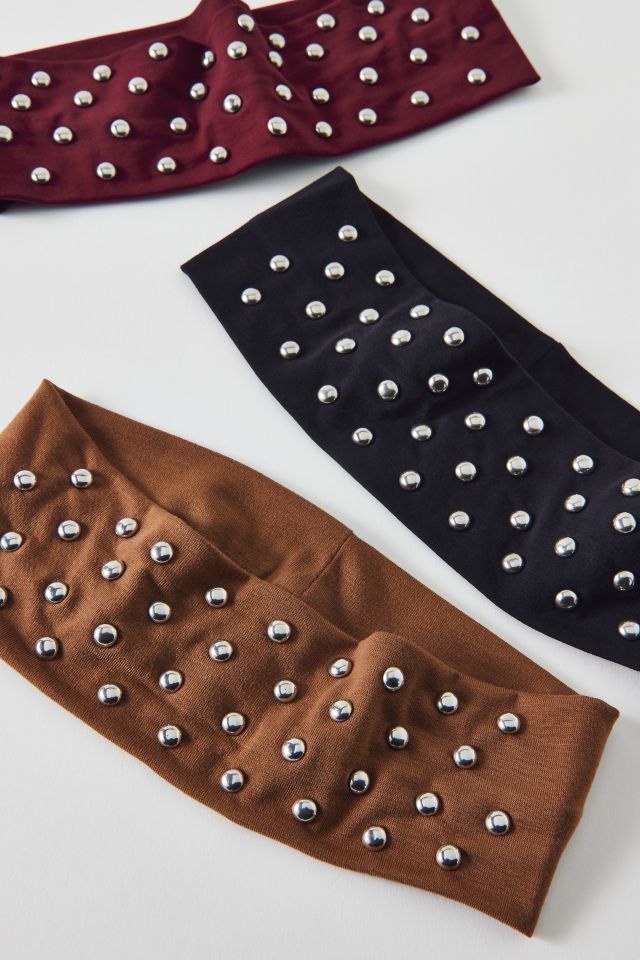Dome Stud Embellished Soft Headband #2