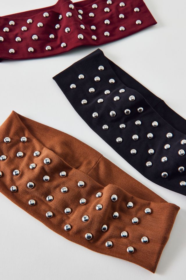 Dome Stud Embellished Soft Headband #2