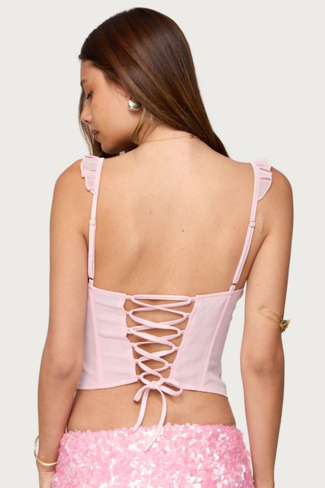 Edikted Wynne Chiffon Ruffle Corset #4