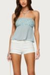 Edikted Beadie Sheer Chiffon Strapless Top