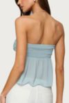 Edikted Beadie Sheer Chiffon Strapless Top