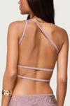 Edikted Astrid Beaded Backless One Shoulder Top