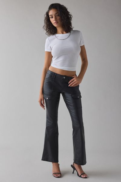 BDG Brigid Faux Leather Ultra Low-Rise Bootcut Utility Pant