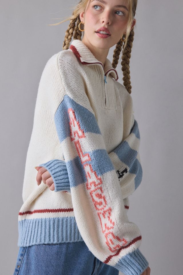 BDG Lizzie Alaska Husky Graphic 1/4 Zip Pullover Sweater #3