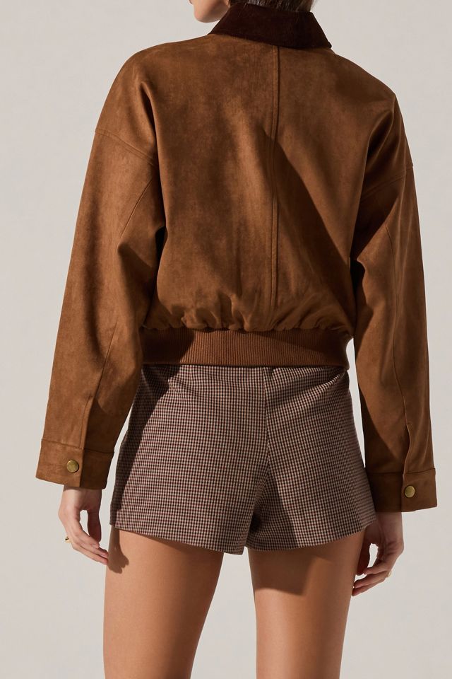 ASTR The Label Sorine Faux Suede Bomber Jacket #1