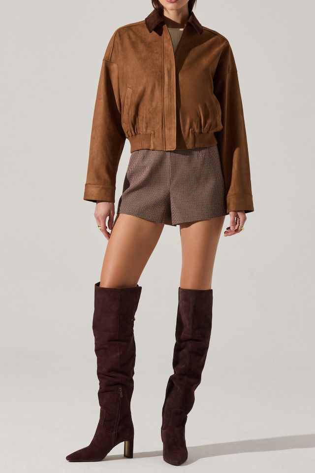ASTR The Label Sorine Faux Suede Bomber Jacket #2