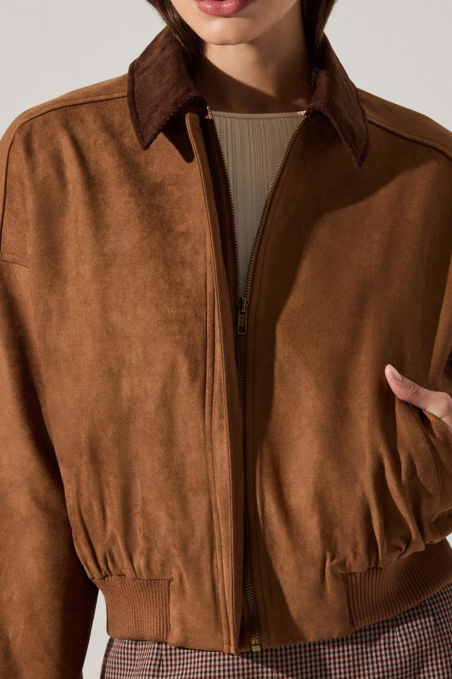 ASTR The Label Sorine Faux Suede Bomber Jacket #3