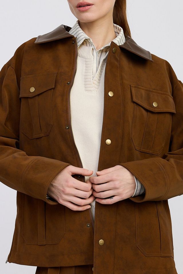 En Saison Eloise Faux Suede Chore Jacket #1