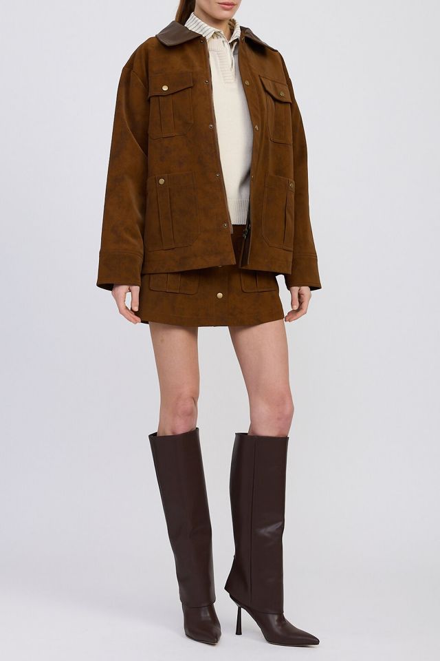 En Saison Eloise Faux Suede Chore Jacket #3