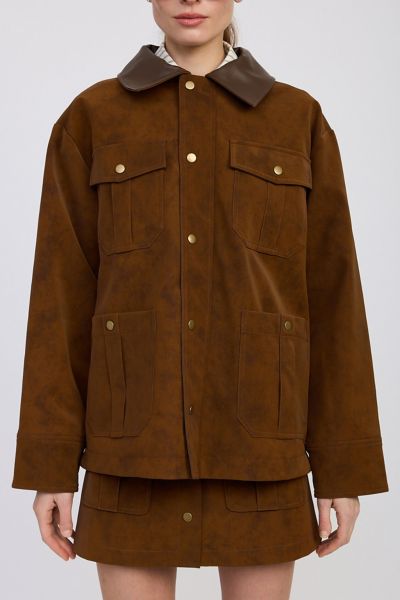 En Saison Eloise Faux Suede Chore Jacket
