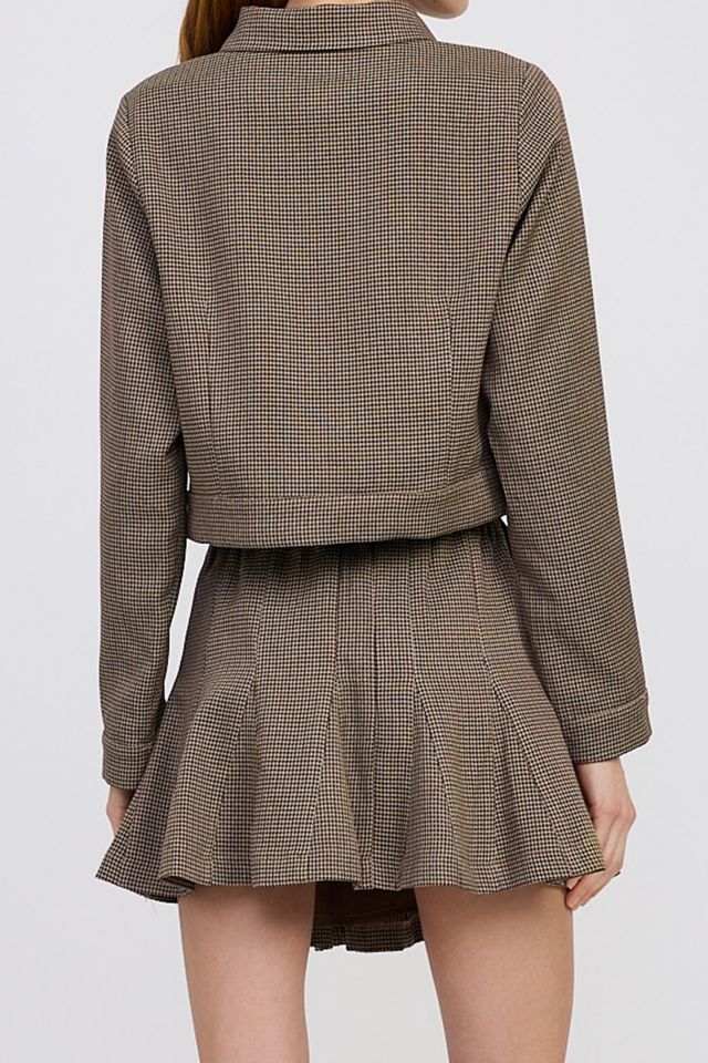 En Saison Aubrielle Floral Button Cropped Houndstooth Jacket #2