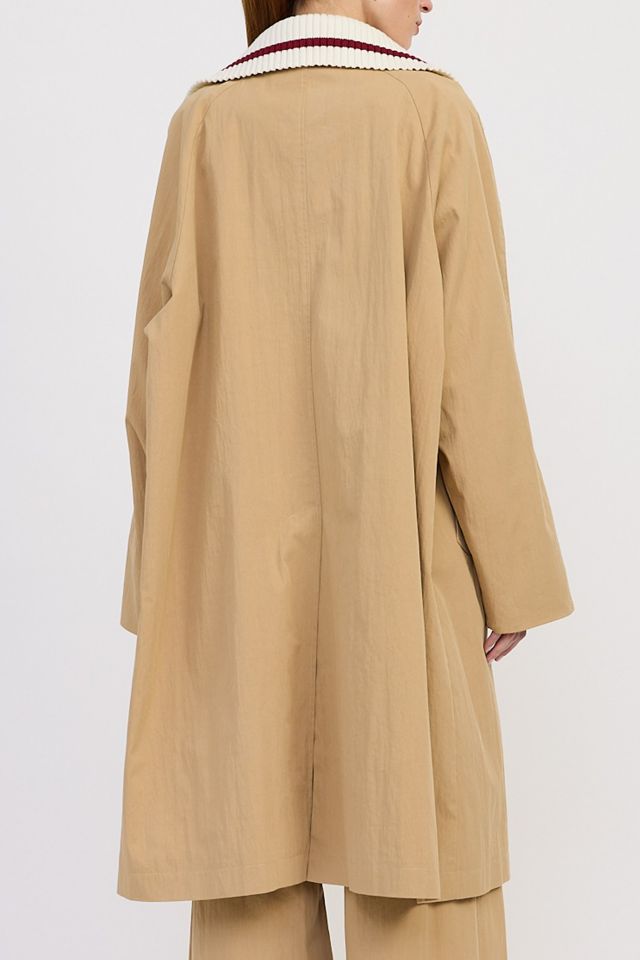 En Saison Marleigh Ribbed Collar Long Car Coat #1