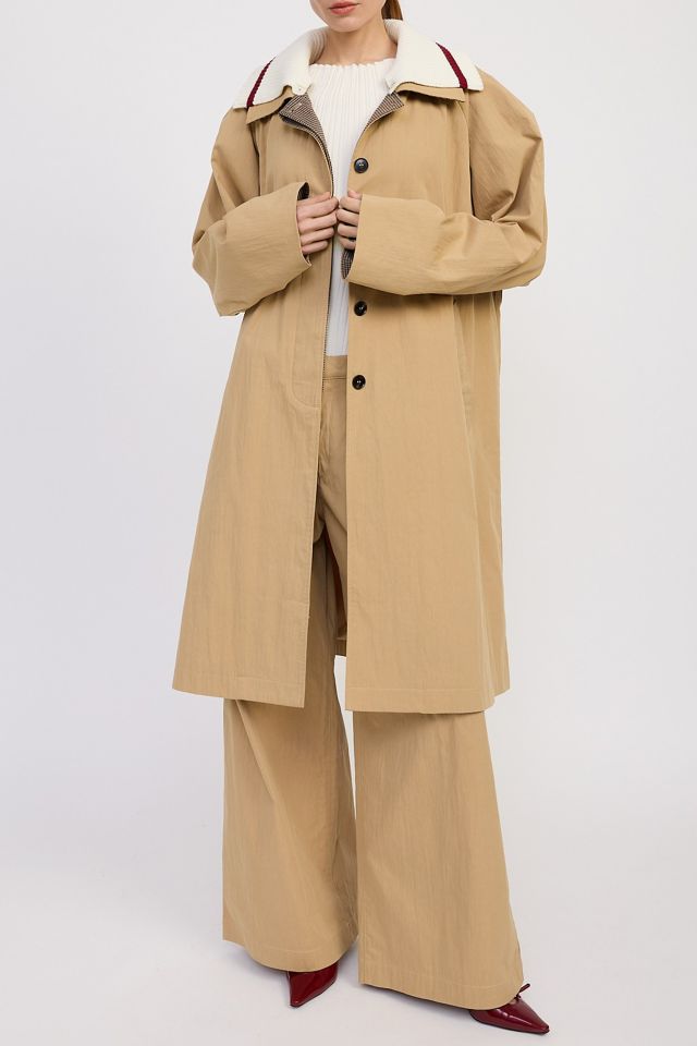 En Saison Marleigh Ribbed Collar Long Car Coat #3