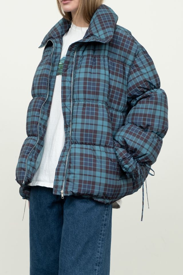 Moon River Plaid Oversized Puffer Jacket #1
