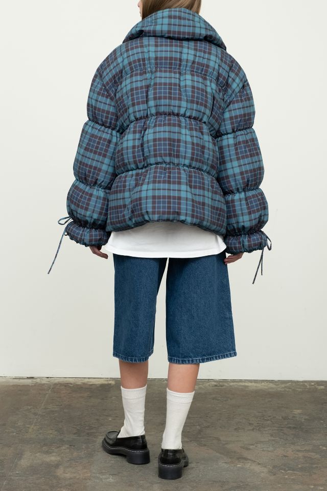 Moon River Plaid Oversized Puffer Jacket #2