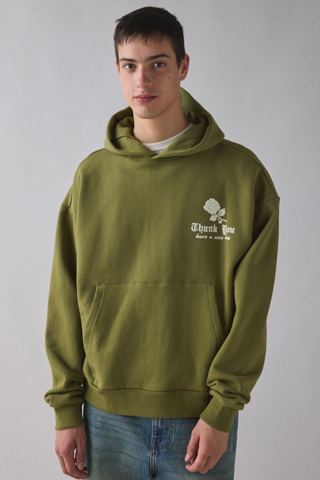 Market Studios Thank You Needlepoint Graphic Hoodie Sweatshirt #1