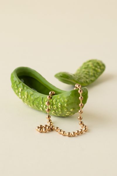 Urban Outfitters Pickle Ceramic Trinket Box In Green At  In Green