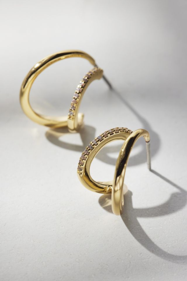 Electric Picks Crosby Rhinestone Double Hoop Earring #1
