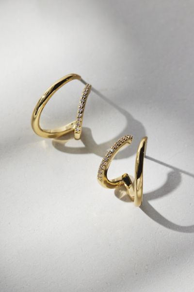 Electric Picks Crosby Rhinestone Double Hoop Earring
