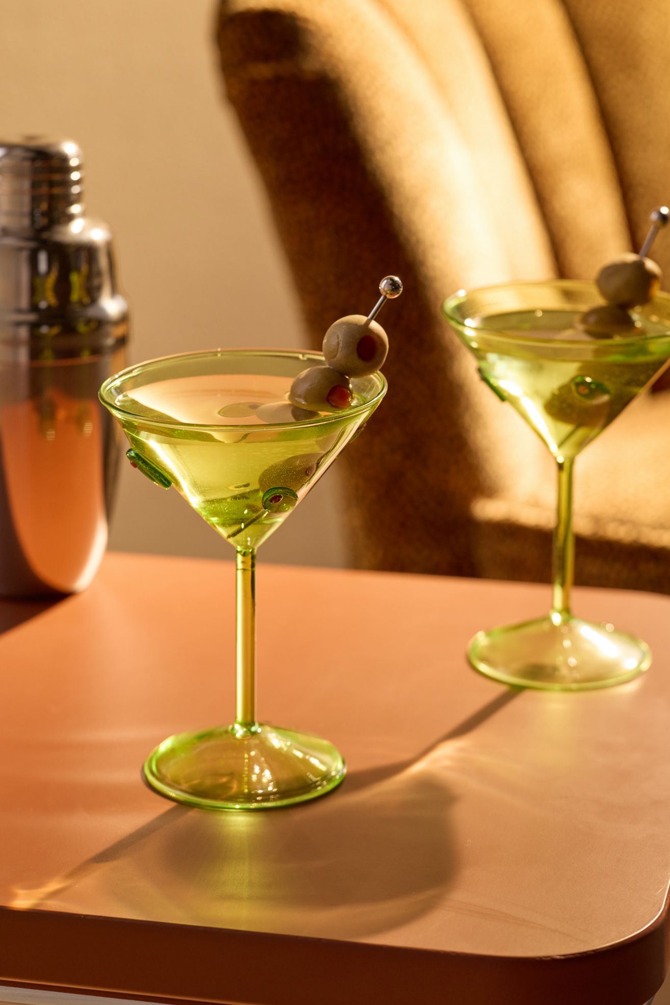 Olive Icon Martini Glass - Dark Green, ONE SIZE
