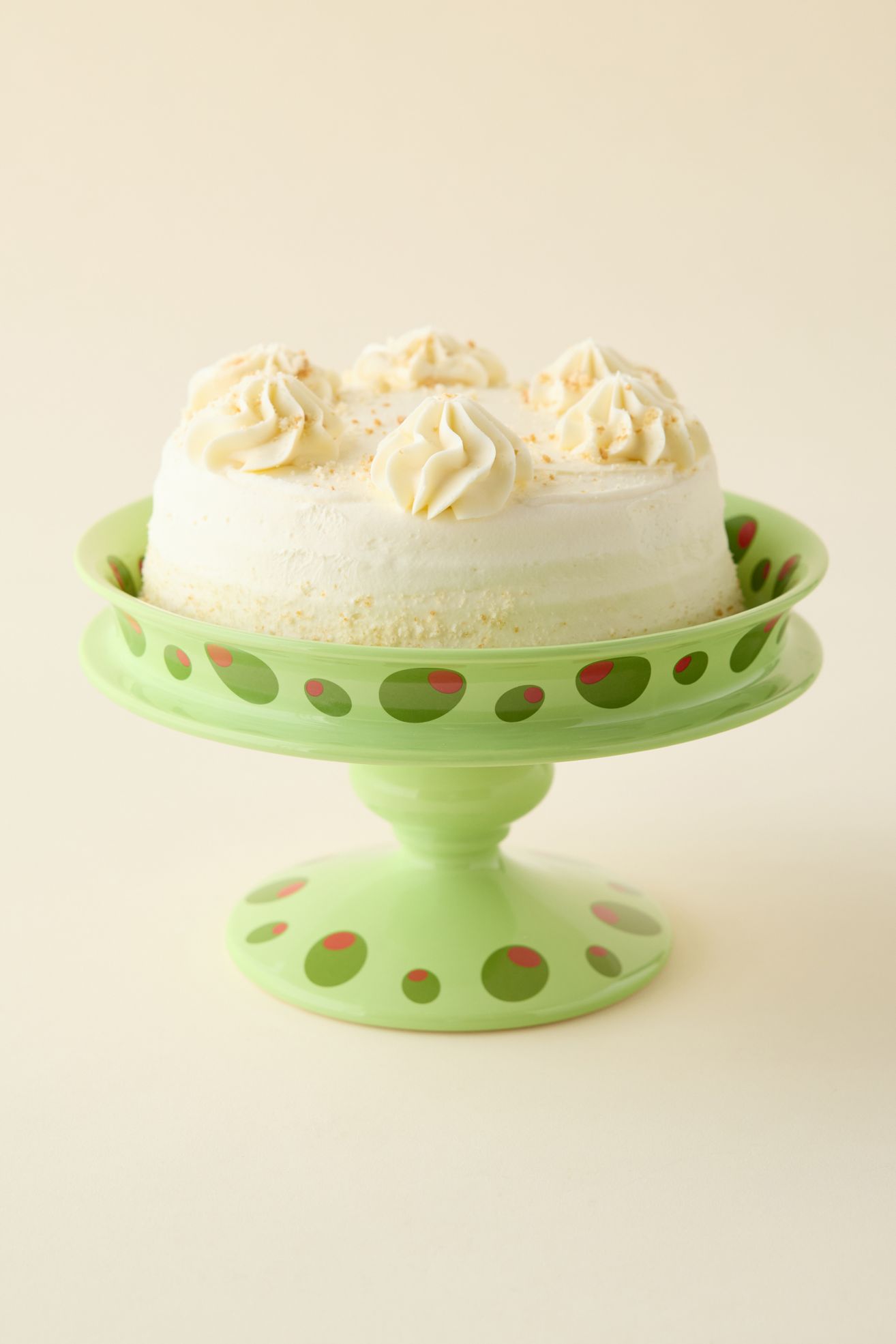 Olive Icon Ceramic Cake Stand - Green, ONE SIZE